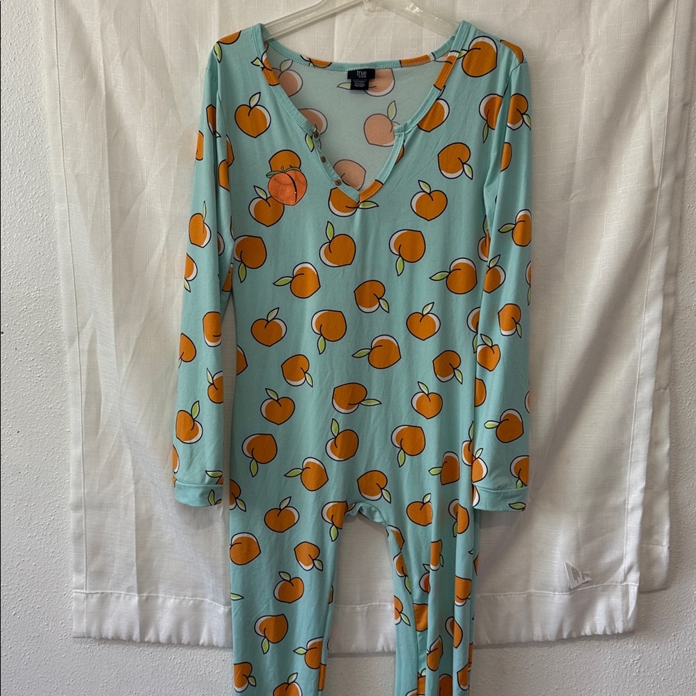 Rue21 Light Blue Onesie with Orange Fruit Design